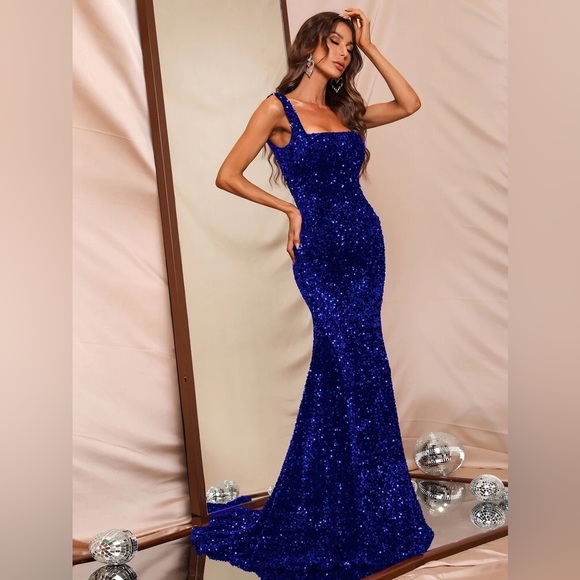 Royal Blue Mermaid Gown - Picture 8 of 11